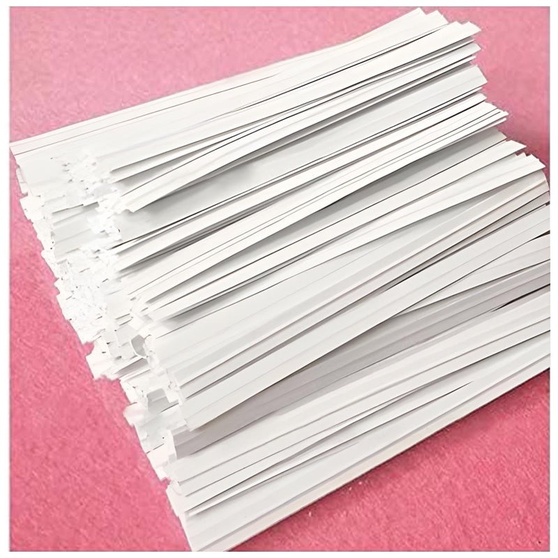 Easytle 1800 Pcs 5"" White Paper Twist Ties Bread Ties White Twist Ties Twisty-Ties Bag Ties Twist Ties for Bags Bread Wire Ties Twist Tie for Party Cello Candy Bread Coffee Bags Cake Pops - Image 1